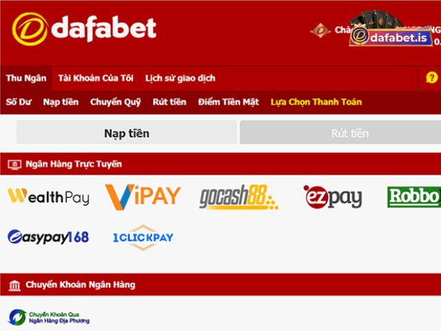 Hướng dẫn cách nạp rút Dafabet chi tiết